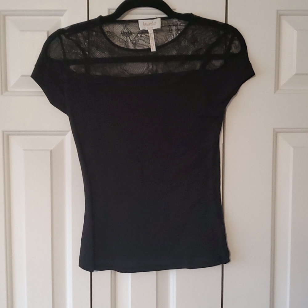 Black lace detailed top